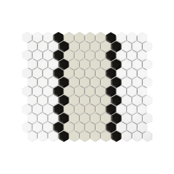 Mini Hexagon Stripe 3.1.B matt Mozaikia 26x30 Dunin