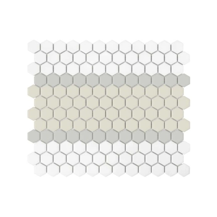 Mini Hexagon Stripe 3.A matt Mozaikia 26x30 Dunin