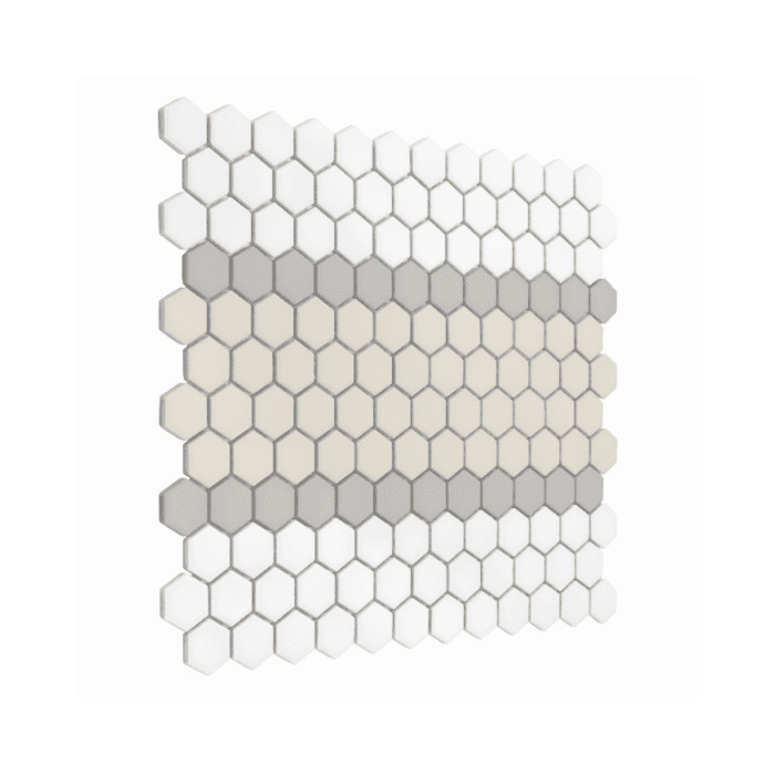 Mini Hexagon Stripe 3.A matt Mozaikia 26x30 Dunin