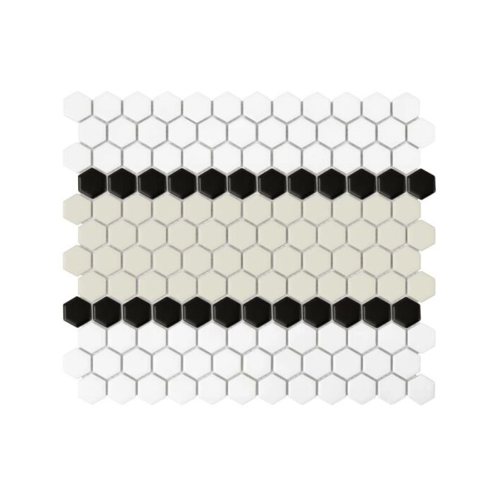 Mini Hexagon Stripe 3.B matt Mozaikia 26x30 Dunin