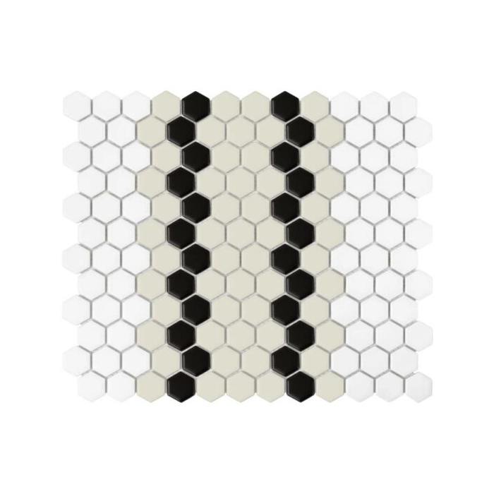 Mini Hexagon Stripe 5.1.C matt Mozaikia 26x30 Dunin