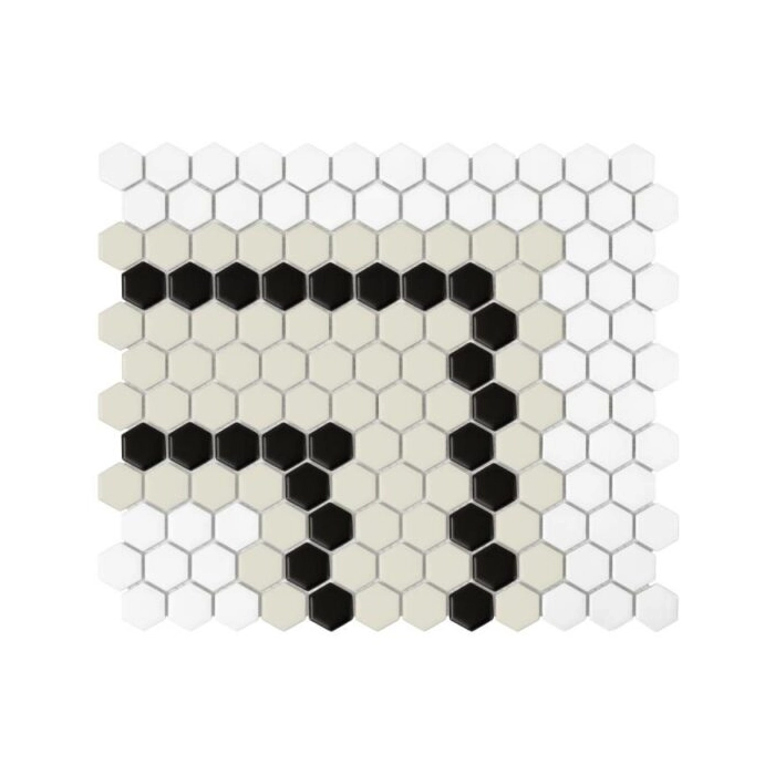 Mini Hexagon Stripe 5.2.C matt Mozaikia 26x30 Dunin