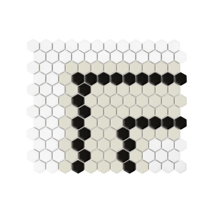 Mini Hexagon Stripe 5.3.C matt Mozaikia 26x30 Dunin