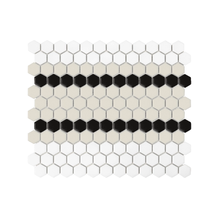 Mini Hexagon Stripe 5.C matt Mozaikia 26x30 Dunin