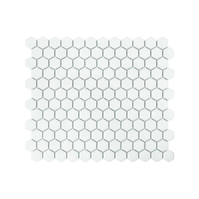 Mini Hexagon White matt Mozaikia 26x30 Dunin