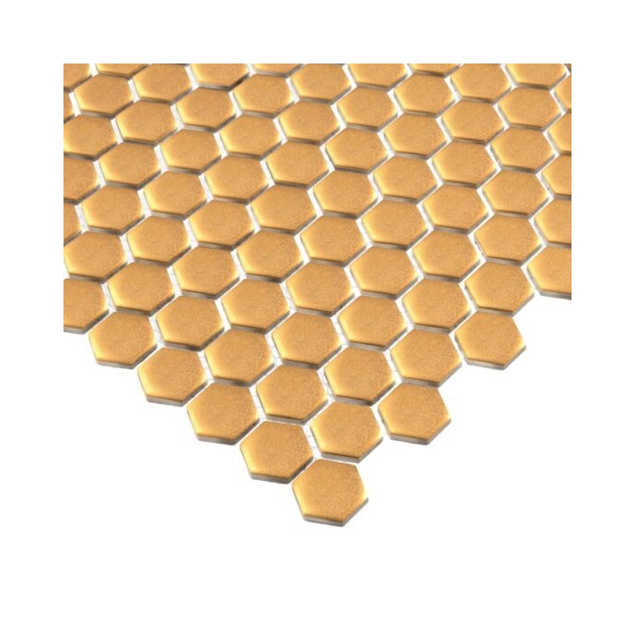 Mini Hexagon Gold matt Mozaikia 26x30 Dunin