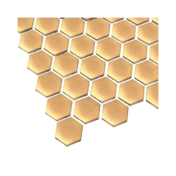 Mini Hexagon Gold matt Mozaikia 26x30 Dunin