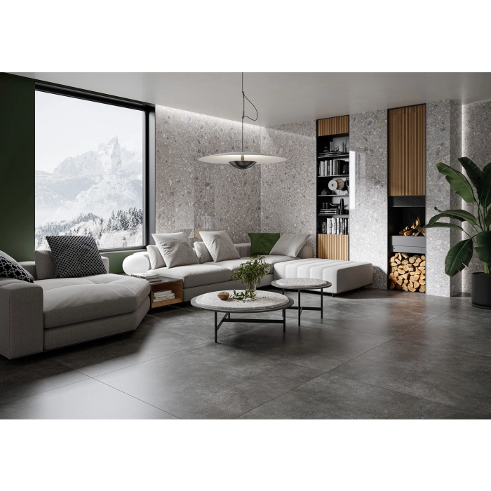 Gres Modern Concrete Silky Cristal Graphite Lappato 1597x797x8 Cerrad + La Mania