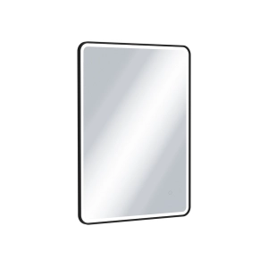Corido lustro łazienkowe 80x60 cm prostokątne, oświetlenie LED mata grzewcza, czarny mat Excellent