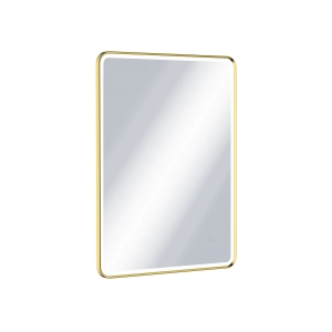 Corido lustro łazienkowe 80x60 cm prostokątne, oświetlenie LED mata grzewcza, złoty połysk Excellent
