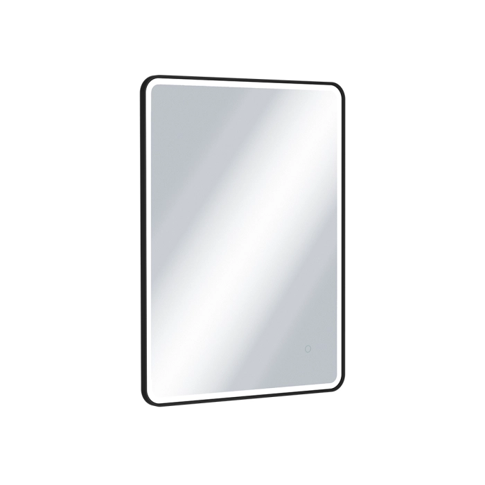 Corido lustro łazienkowe 80x60 cm prostokątne, oświetlenie LED mata grzewcza, czarny mat Excellent