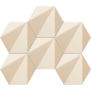 Mozaika ścienna Chenille beige hex 28,9x22,1 Tubądzin