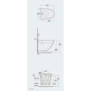 Zestaw Sensation Miska Wc Podwieszana Rimless 52 cm & Deska Wc Wolnoopadająca SENS1SET Rak Ceramics