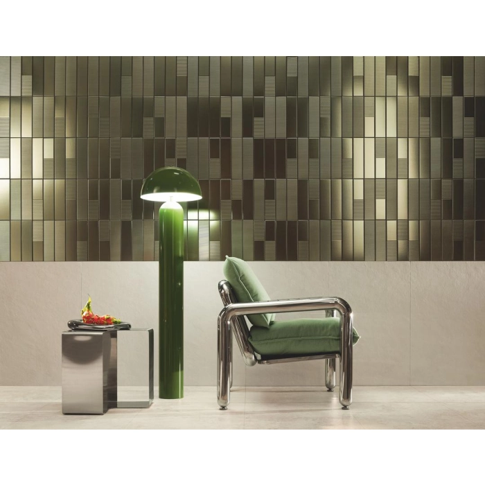 Płytka ścienna Groove green 2 gloss STR 29,8x7,8x1 Tubądzin