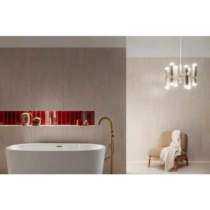 Płytka ścienna Groove white sugar 29,8x7,8x1 Tubądzin