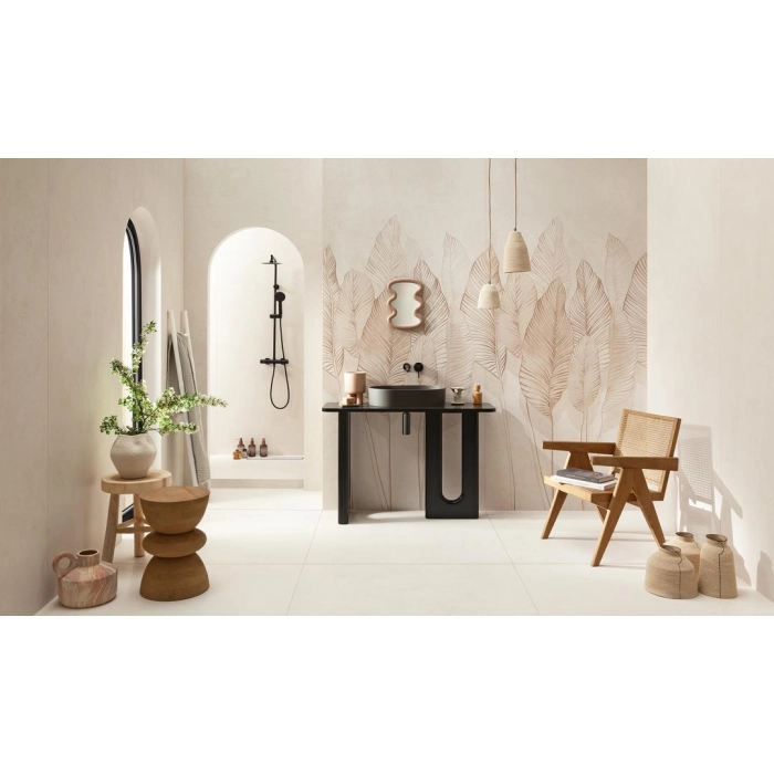 Płytka gresowa Mild Clay ivory STR 119,8x119,8 Tubądzin