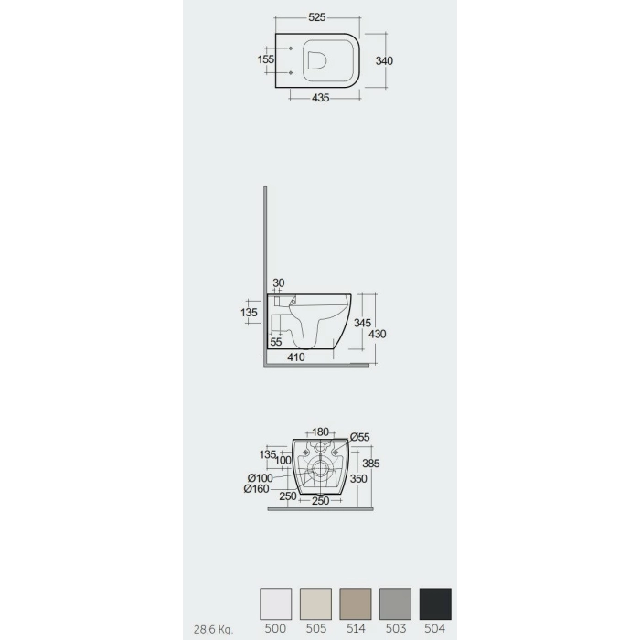 Feeling Metropolitan Miska Wc Podwieszana Rimless Czarny Mat & deska Wc W/O Czarny Mat METRFEEL5SET Rak Ceramics