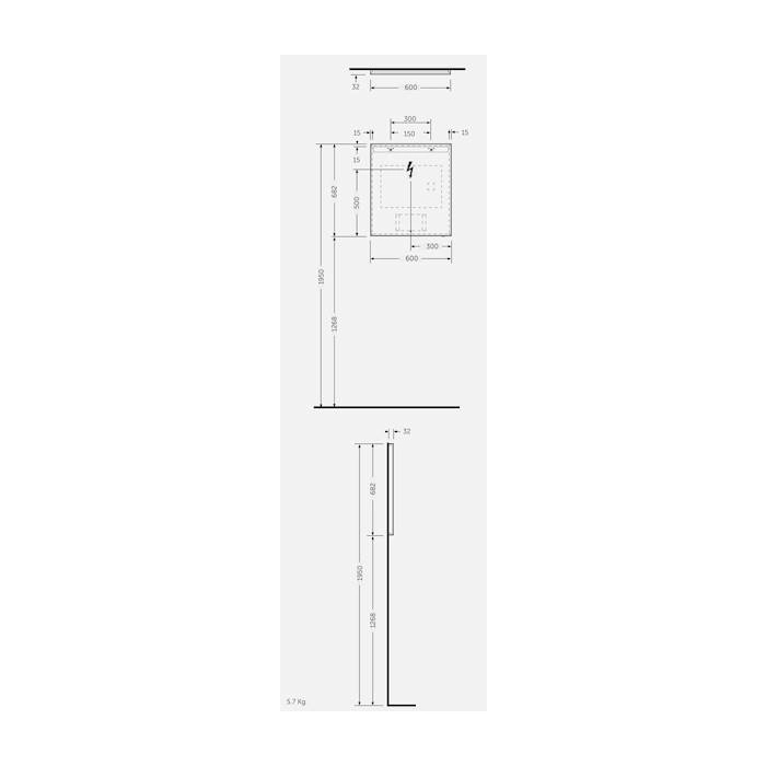 Joy Lustro Wiszące 60x68 cm Z Oświetleniem Led JOYMR06068LED Rak Ceramics