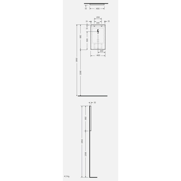 Joy Lustro Wiszące 40x68 cm Z Oświetleniem Led JOYMR04068LED Rak Ceramics