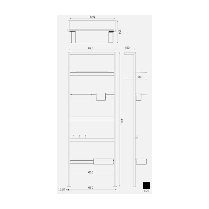 Uno Uniwersalny System Półkowy Drabinka 60x180 cm USSAS0003504 Rak Ceramics