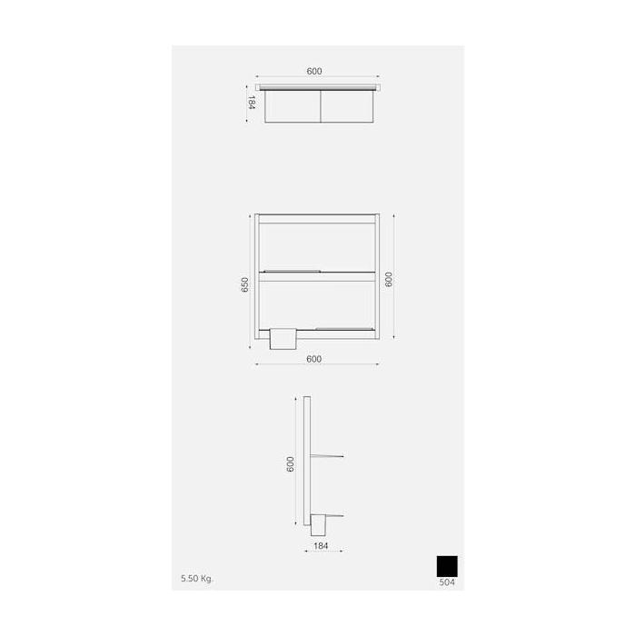 Uno Uniwersalny System Półkowy Mini Drabinka 60x60 cm USSAS0002504 Rak Ceramics