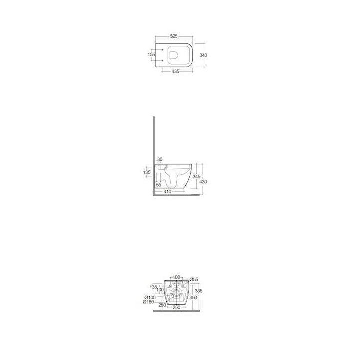 Zestaw Metropolitan Miska Wc Podwieszana Rimless & Deska Wc METR2SET Rak Ceramics