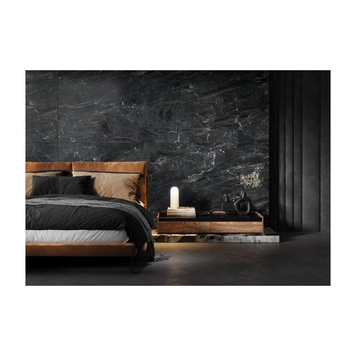 North Cathedral Black Gres Szkl. Rekt. Półpoler Soft 119,8x119,8  Paradyż