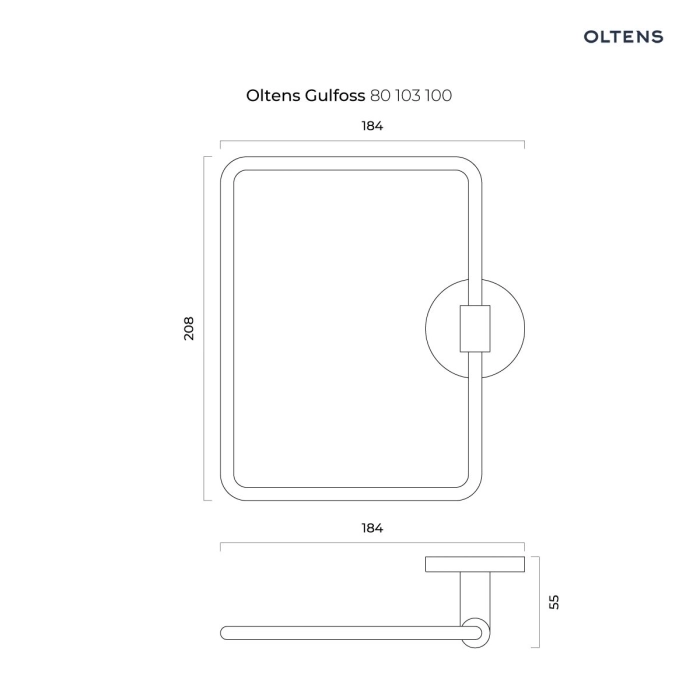 Gulfoss wieszak na ręcznik Chrom 80103100 Oltens