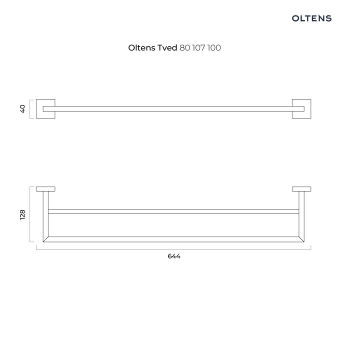 Tved wieszak na ręcznik 60 cm podwójny Chrom 80107100 Oltens