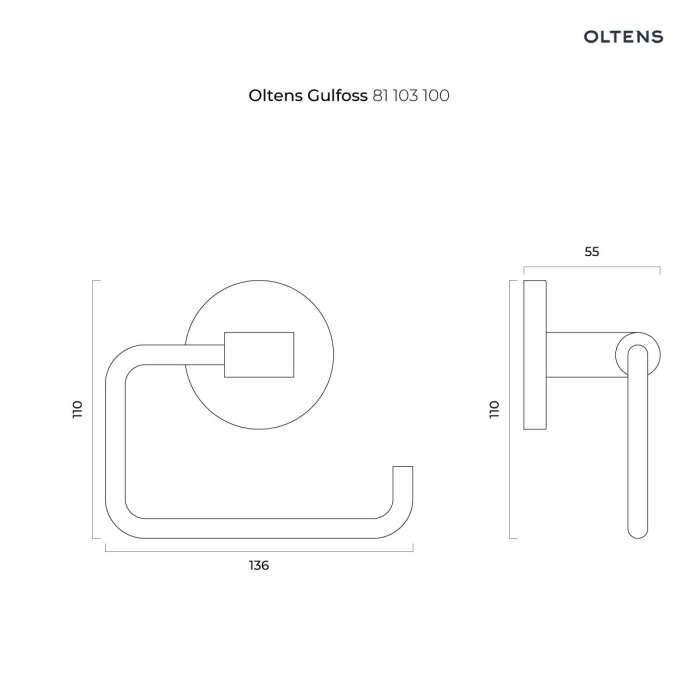Gulfoss uchwyt na papier toaletowy Chrom 81103100 Oltens