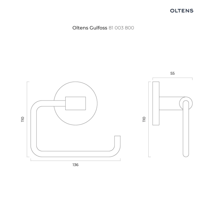 Gulfoss uchwyt na papier toaletowy Złoty 81103800 Oltens