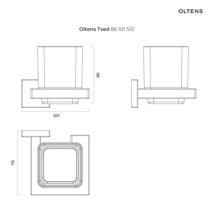 Tved szklanka z uchwytem szkło szronione/Chrom 86101510 Oltens