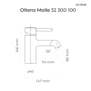 Molle bateria umywalkowa stojąca Czarny mat 32200300 Oltens
