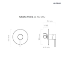 Molle bateria prysznicowa podtynkowa kompletna złota 33100800 Oltens