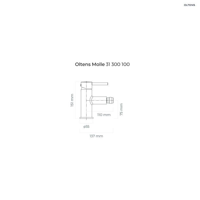 Molle bateria bidetowa stojąca Chrom 31300100 Oltens