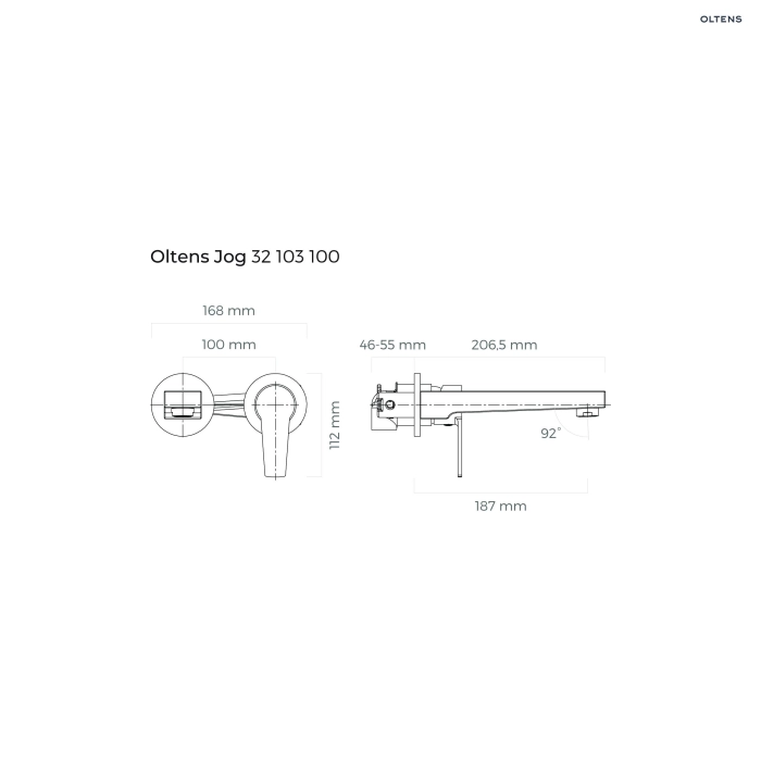 Jog bateria umywalkowa podtynkowa kompletna Chrom 32103100 Oltens