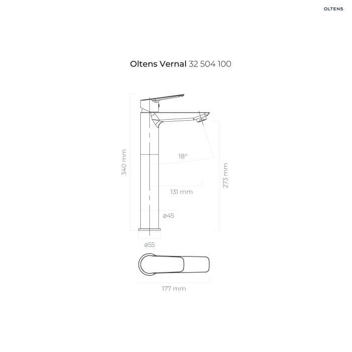 Vernal bateria umywalkowa stojąca wysoka Chrom 32504100 Oltens