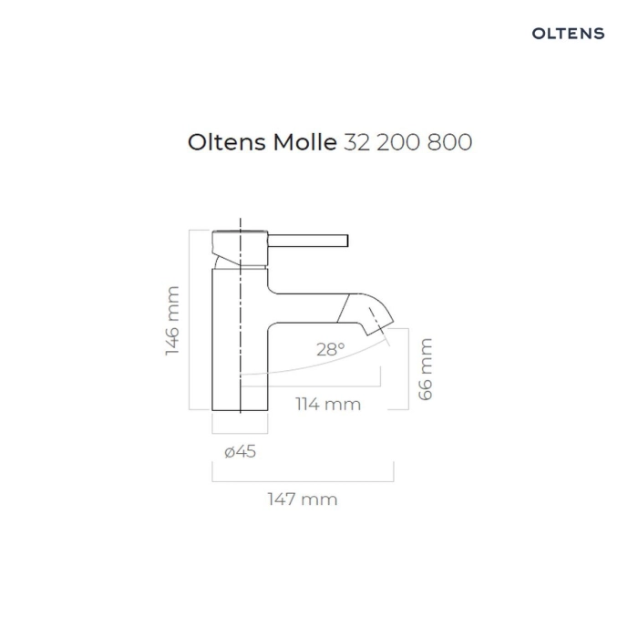 Molle bateria umywalkowa stojąca złota 32200800 Oltens