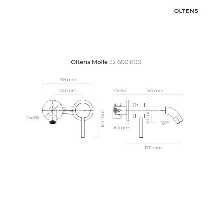 Molle bateria umywalkowa podtynkowa kompletna złota 32600800 Oltens