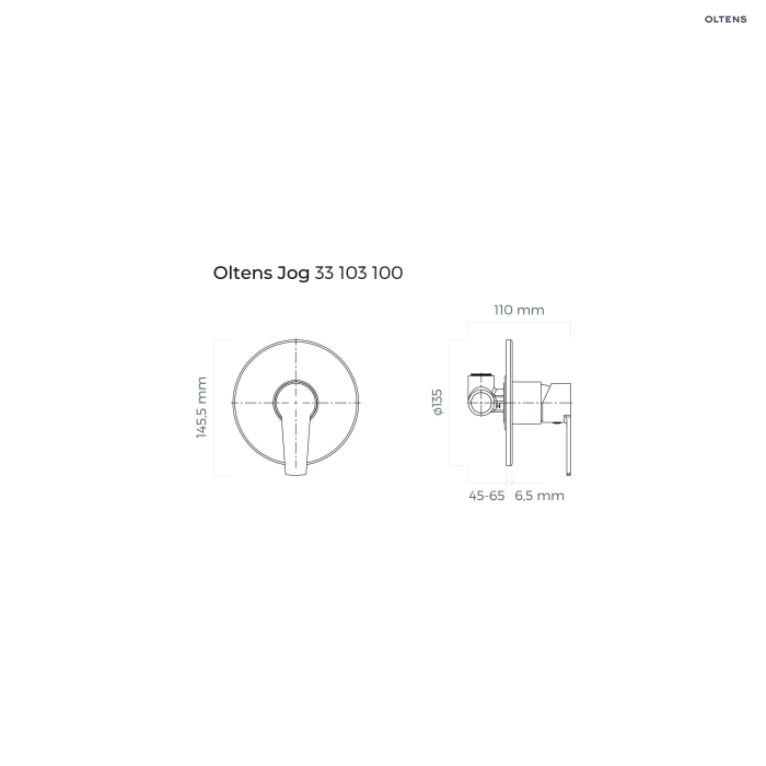 Jog bateria prysznicowa podtynkowa kompletna Chrom 33103100 Oltens