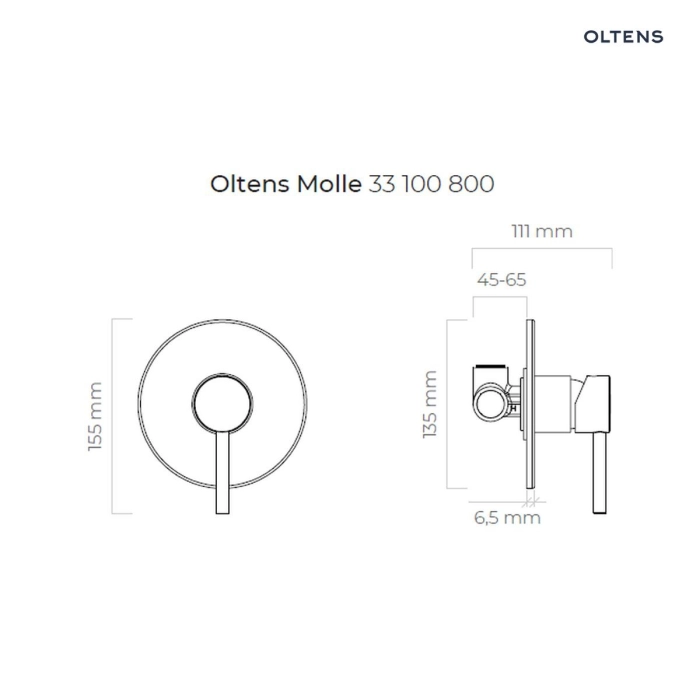 Molle bateria prysznicowa podtynkowa kompletna złota 33100800 Oltens
