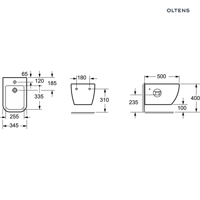 Vernal bidet wiszący Biały 46002000 Oltens