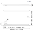 Superior brodzik prostokątny 120x70 cm akrylowy Biały 15001000 Oltens
