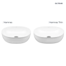 Hamnes Thin umywalka 80x40 cm nablatowa owalna z powłoką SmartClean biała 40821000 Oltens