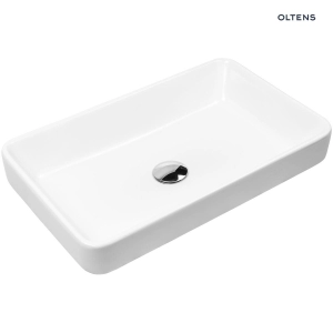 Fossa umywalka 55x34 cm nablatowa prostokątna z powłoką SmartClean biała 40801000 Oltens