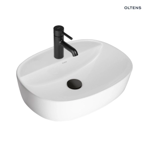 Hamnes Thin umywalka 51x39 cm nablatowa owalna z powłoką SmartClean biała 41813000 Oltens