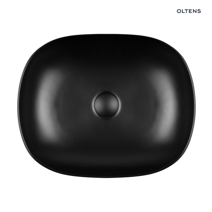 Hamnes umywalka 49x39,5 cm nablatowa owalna z powłoką SmartClean Czarny mat 40800300 Oltens