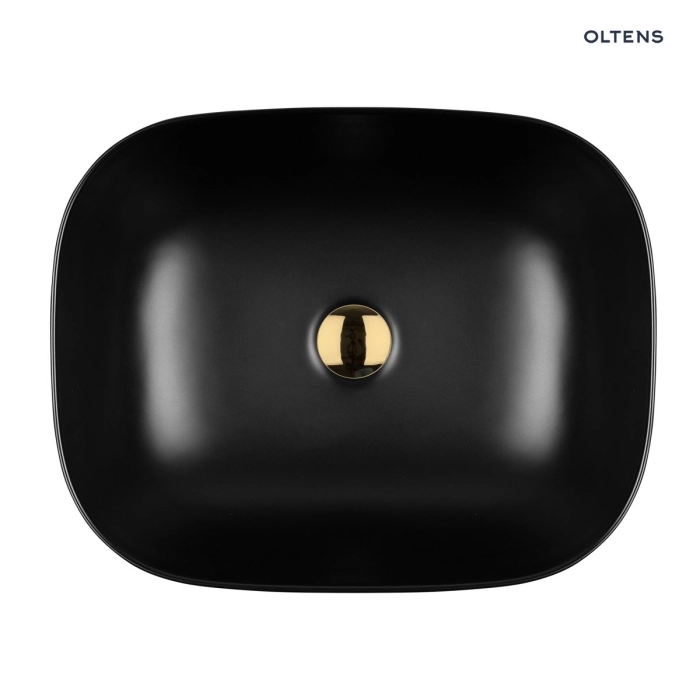 Hamnes umywalka 46,5x37,5 cm nablatowa owalna z powłoką SmartClean Czarny mat 40801300 Oltens