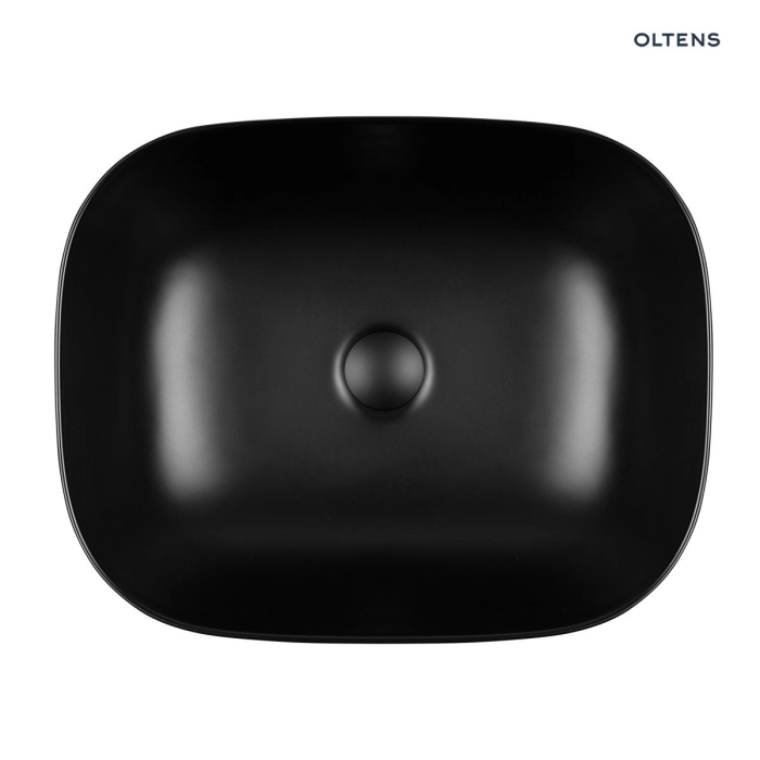 Hamnes umywalka 46,5x37,5 cm nablatowa owalna z powłoką SmartClean Czarny mat 40801300 Oltens