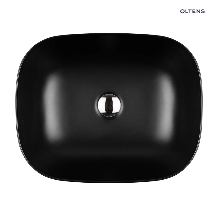 Hamnes umywalka 46,5x37,5 cm nablatowa owalna z powłoką SmartClean Czarny mat 40801300 Oltens